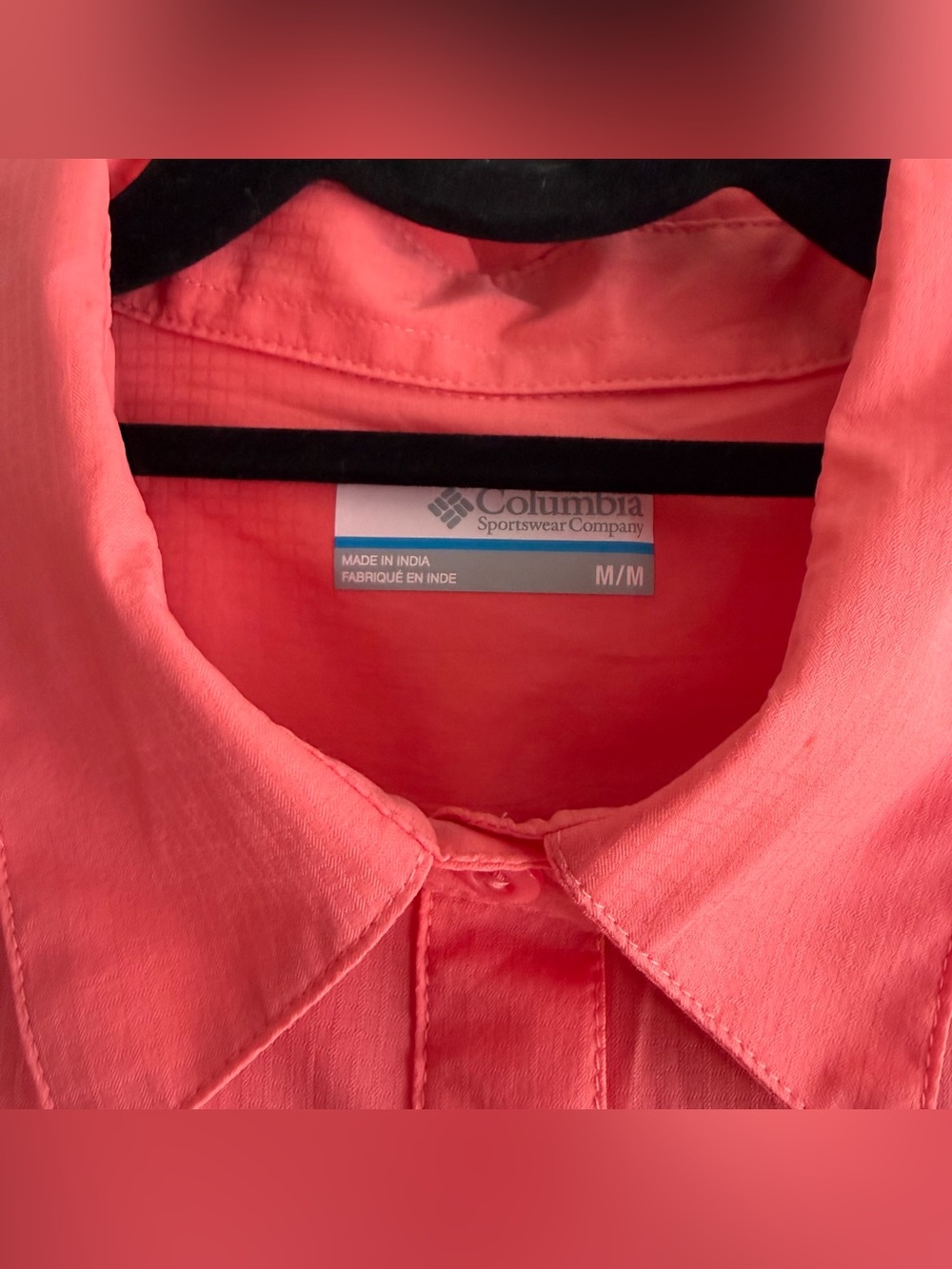 Columbia Light Pink Short Sleeve Outdoor Hiking Button Down Shirt - Picture 3 of 4